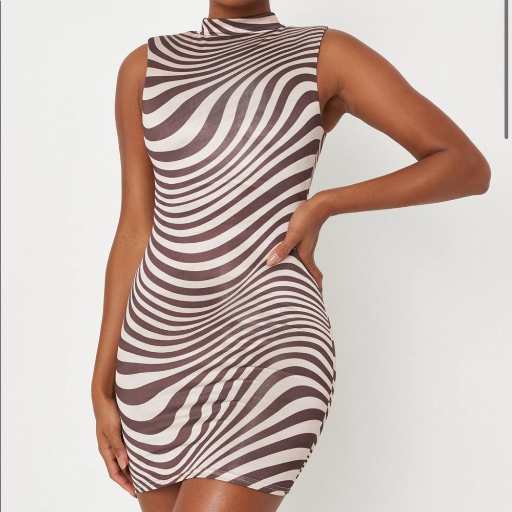 Misguided Zebra fitted dress